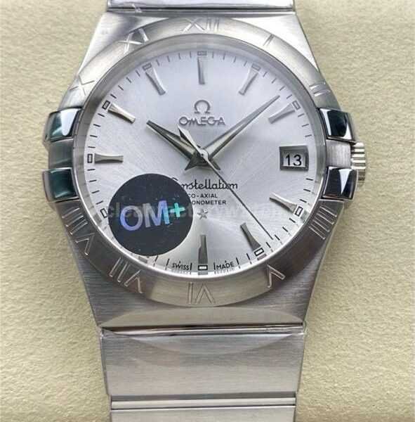OM+ Factory Omega Constellation Men 123.10.38.21.02.001, 38mm Full Steel Silver Dial