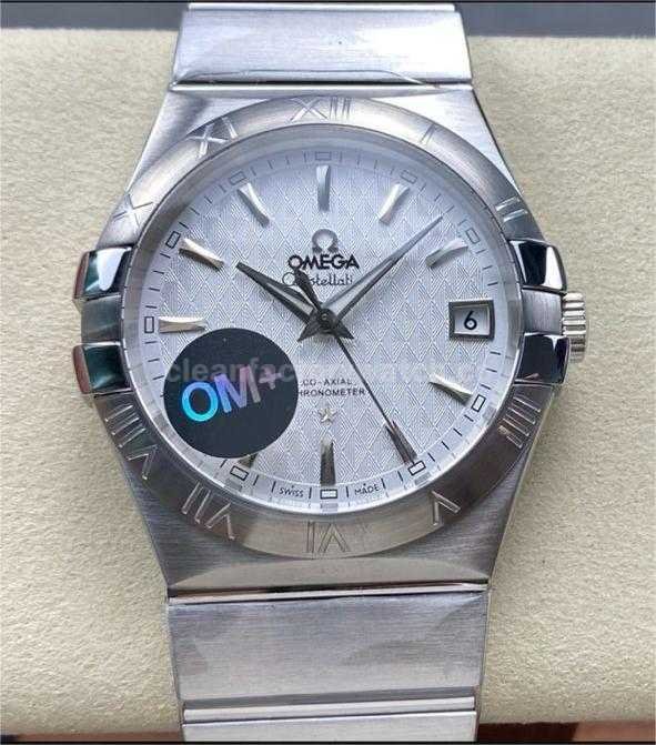 OM+ Factory Omega Constellation Men 123.10.38.21.02.004 38mm Full Steel Silver Dial (1)