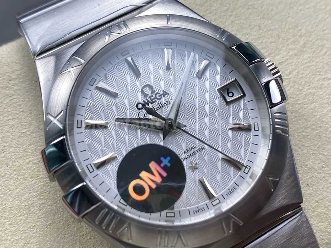 OM+ Factory Omega Constellation Men 123.10.38.21.02.004 38mm Full Steel Silver Dial (7)