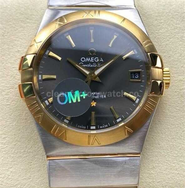 OM+ Factory Omega Constellation Men 123.20.38.21.06.001 38mm Rose Gold/Steel Grey Dial