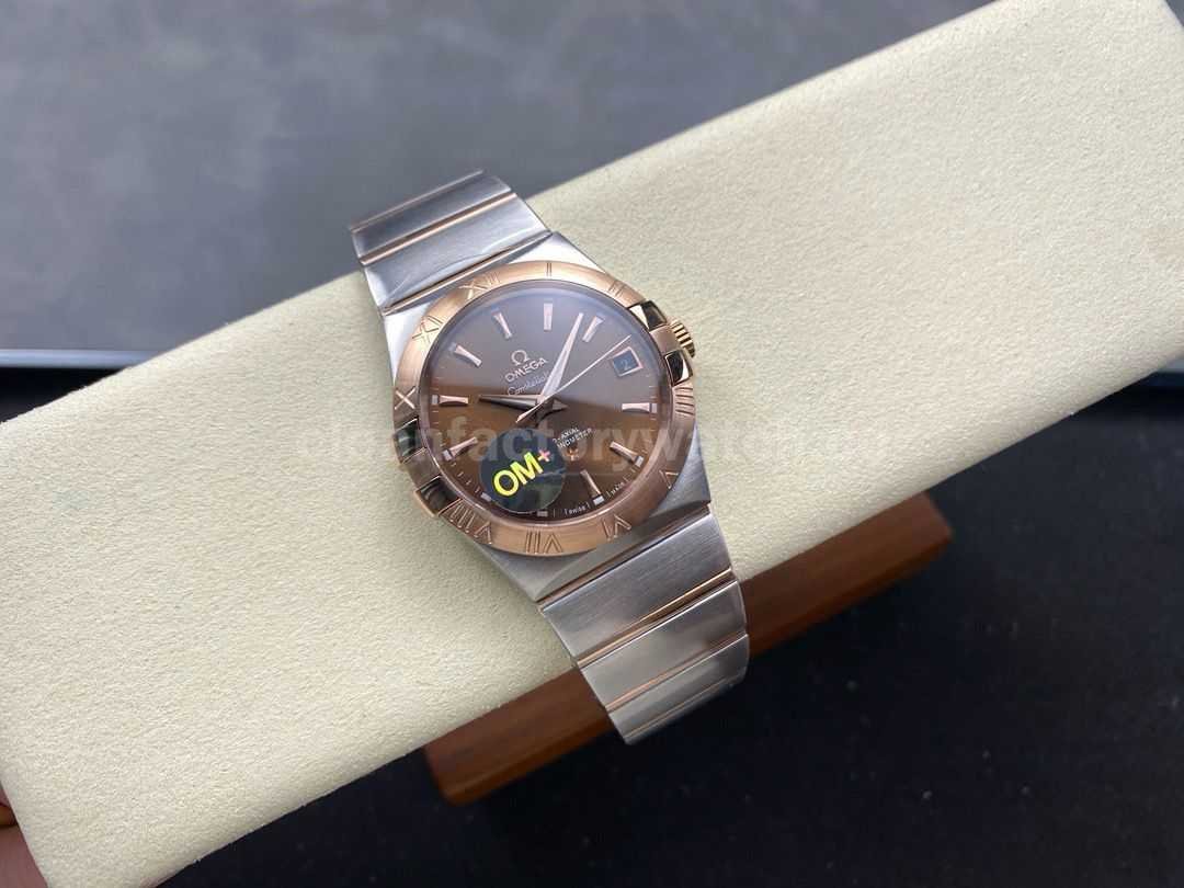OM+ Factory Omega Constellation Men 38mm Rose GoldSteel Brown Dial (6)