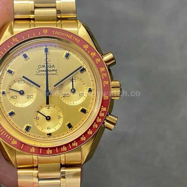 OM Factory Omega Speedmaster Professional 310.60.42.50.99.001 42mm Full Yellow Gold Champagne Dial