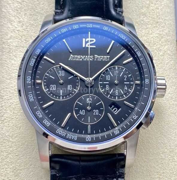 OMF Factory Audemars Piguet Code 11.59 26393BC.OO.A002CR.01 41mm Steel Leather Strap Black Dial