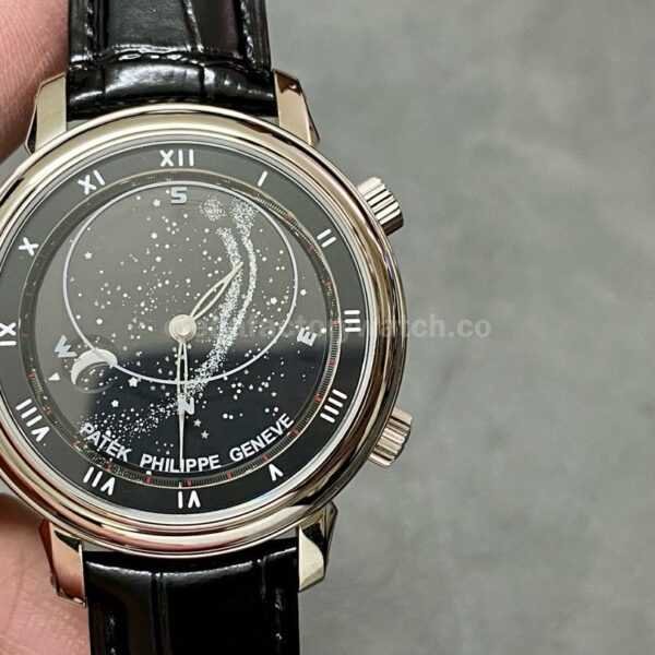 PP Factory Patek Philippe Celestial Moon 44mm 6102R-001 Leather Black Dial