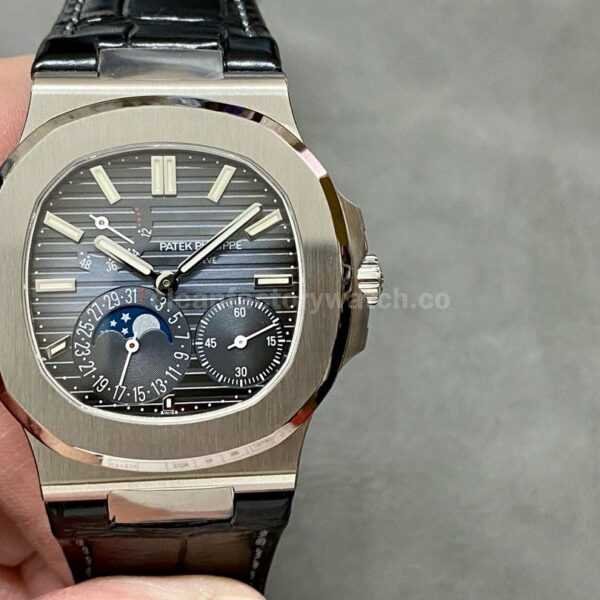 PPF Factory Patek Philippe Nautilus 40mm 5712G-001 White Gold Leather Blue Dial