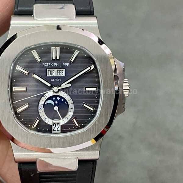 PPF Factory Patek Philippe Nautilus 5726/1A-001 40mm Steel Rubber Strap Grey Dial