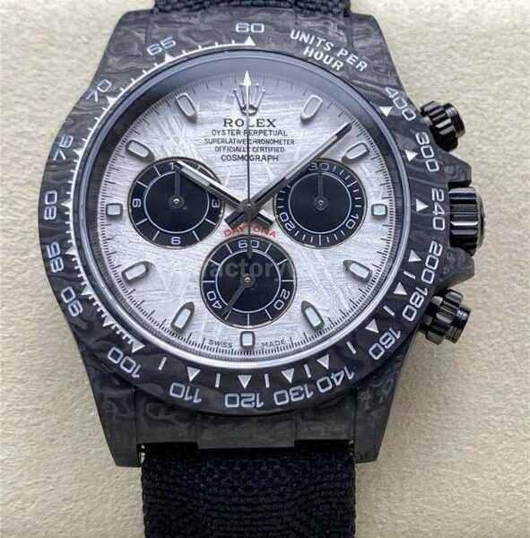 PPM Factory Rolex Daytona Modified Carbon Fiber Calf Skin Strap Real Meteorite Dial