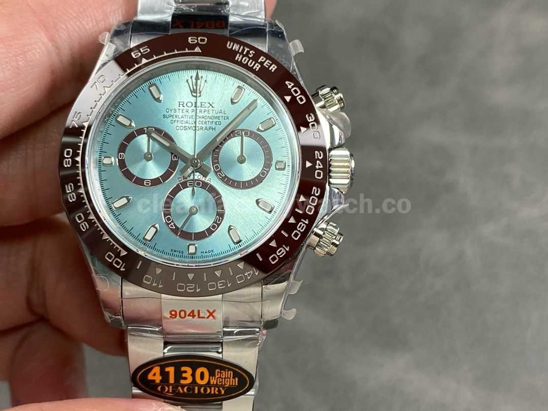 QF Factory βCounterWeightβ Rolex Daytona 116506 0001 40mm Full Platinum Ice Blue Dial (8)