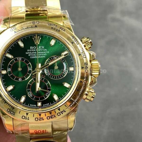 QF Factory CounterWeight Rolex Daytona 116508-0013 40mm Full Yellow Gold Green Dial