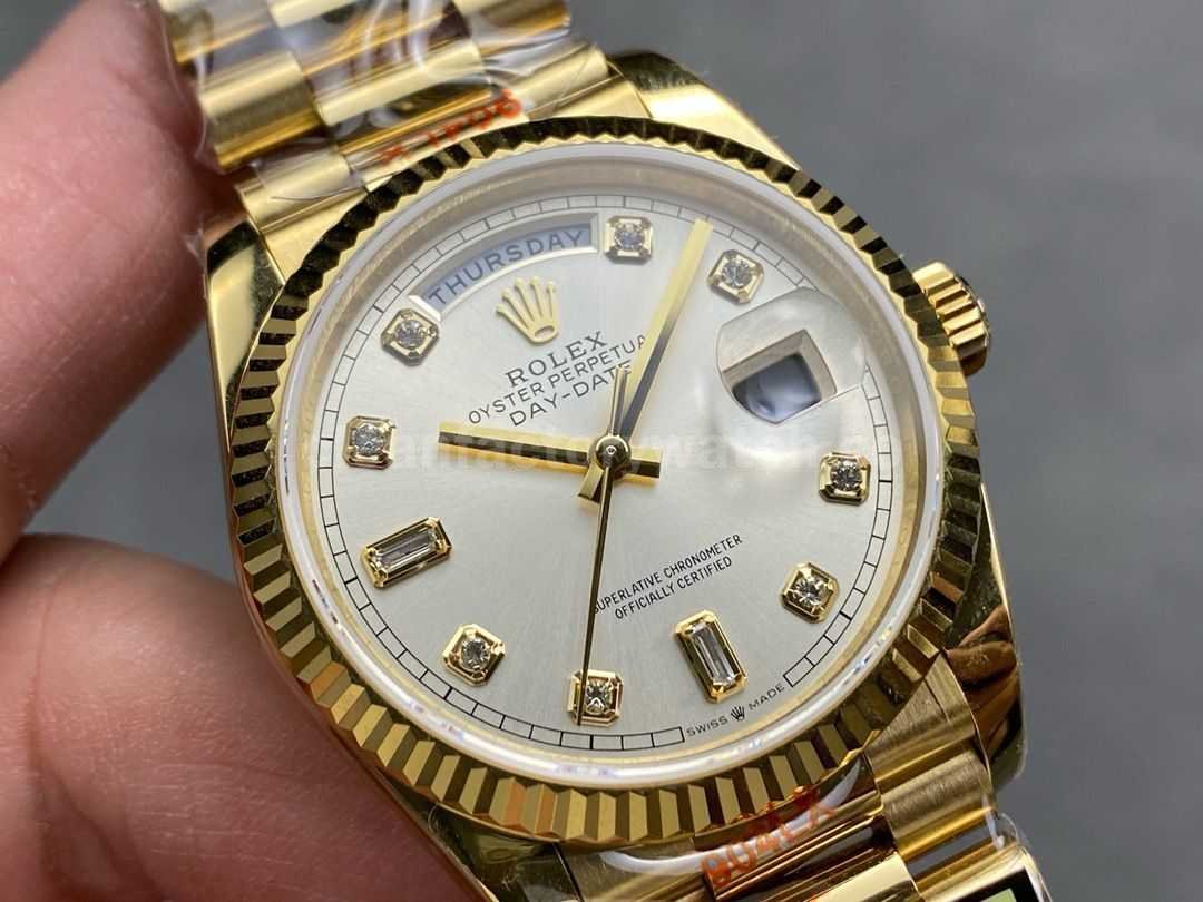 QF Factory Counterweight Rolex Day Date 128238 36mm Full Yellow Gold Diam (4)