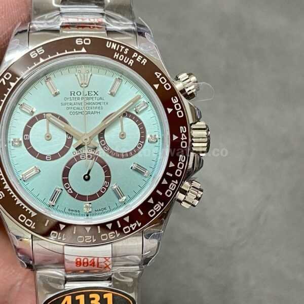 QF Factory Counterweight Rolex Daytona 126506-0002 40mm Full Platinum Baguette Diamond Sky Blue Dial
