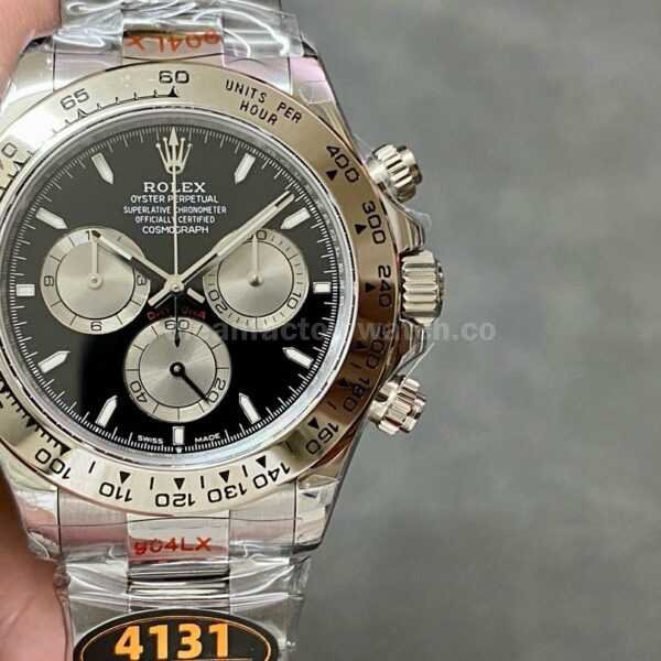 QF Factory Counterweight Rolex Daytona 126509-0001 40mm Full White Gold Black Dial