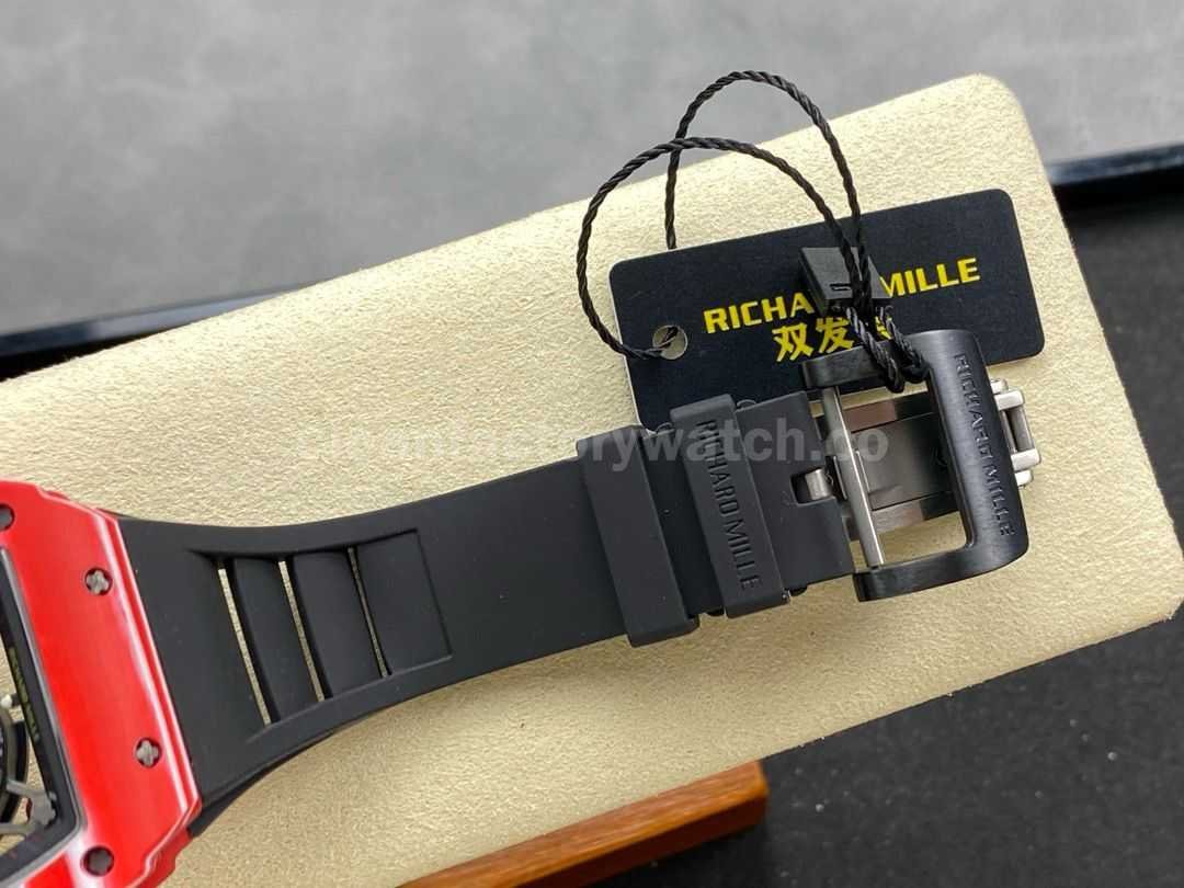 R7 Factory Richard Mille RM35 02 44.5mm Red Carbon Fiber Black Rubber Strap Skeletonized Dial (6)