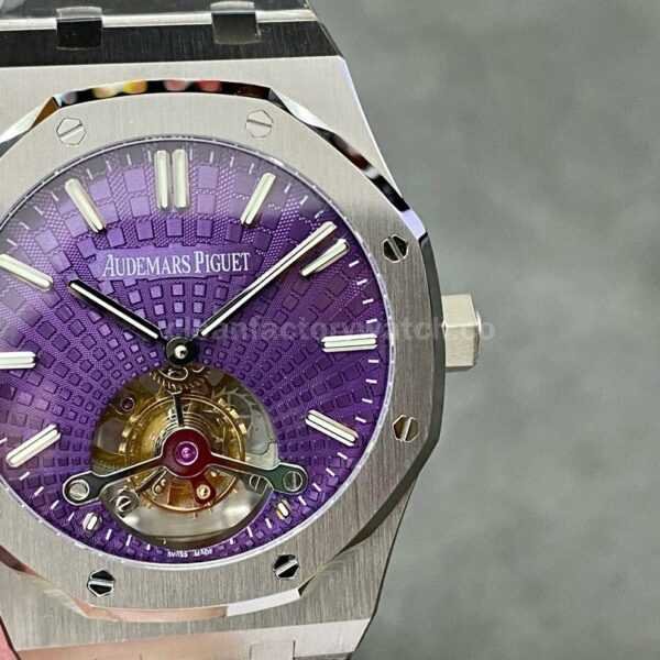 R8 Factory Audemars Piguet Royal Oak Tourbillon 26522ST.OO.1220ST.01 41mm Full Steel Purple Dial