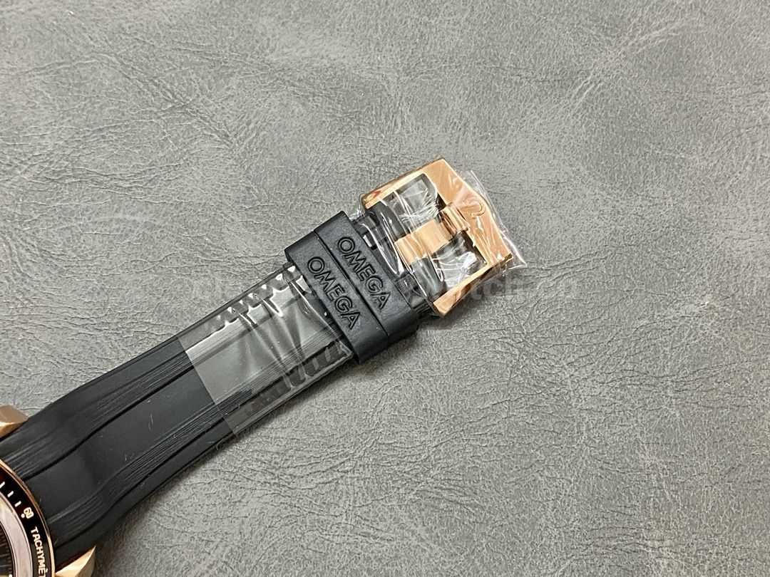 RM Factory Omega Speedmaster Professional Moonwatch 310.63.42.50.02.001 Rose Gold Rubber Strap Black Di