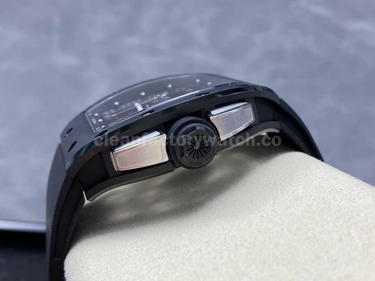 RM Factory Richard Mille RM61 01 42.7mm Carbon Fiber Black Rubber Strap Black Skeleton Dial (2)