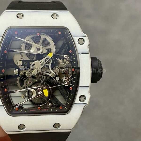RM Factory Tourbillon Richard Mille RM 27-02 43mm Carbon Fiber Rubber Strap Tourbillon Skeletonized Dial