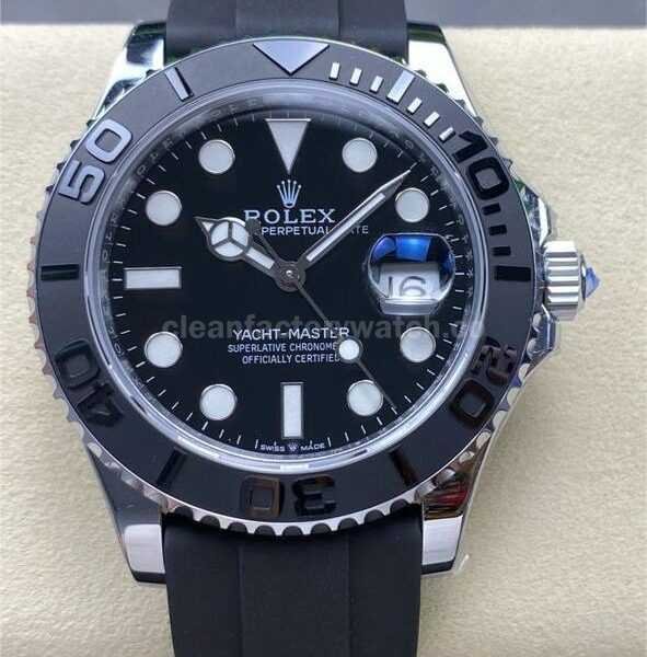 S+ Factory Rolex Yacht-Master 226659 42mm White Gold Rubber Strap Black Dial