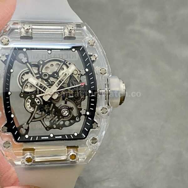 Sonic Factory Richard Mille Crystal Clear RM 055 43mm Crystal Rubber Strap Skeletonized Dial
