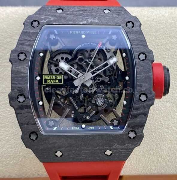 Sonic Factory Richard Mille RM 35-02 43mm Carbon Fiber Red Rubber Strap Dial