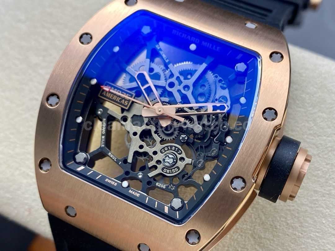 Sonic Factory Richard Mille RM035 40mm Rose Gold Rubber Strap Skeletonized Dial (7)