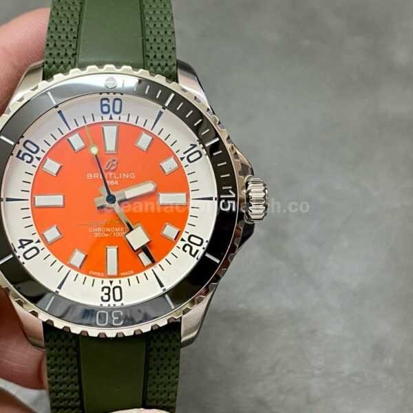 TF Factory Breitling Superocean 42 A173751A1O1S1 42mm Steel Rubber Strap Orange Dial