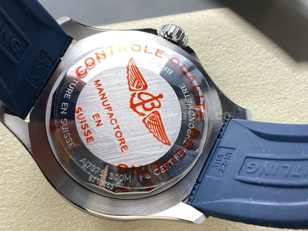 TF Factory Breitling Superocean A17375E71G1A1 44mm Blue Bezel Steel Blue Rubber Strap Silver Dia