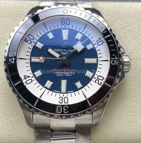 TF Factory Breitling Superocean A17376211C1A1 44mm Black Bezel Full Steel Blue Dial