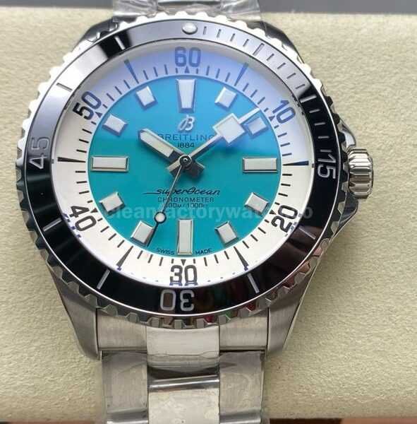 TF Factory Breitling Superocean A17376211L2A1 44mm Black Bezel Full Steel Light Blue Dial