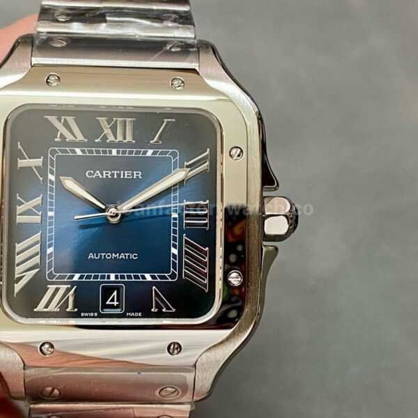 THB Factory Cartier Santos WSSA0030 39.8mm Full Steel  Roman Numerals Blue Dial