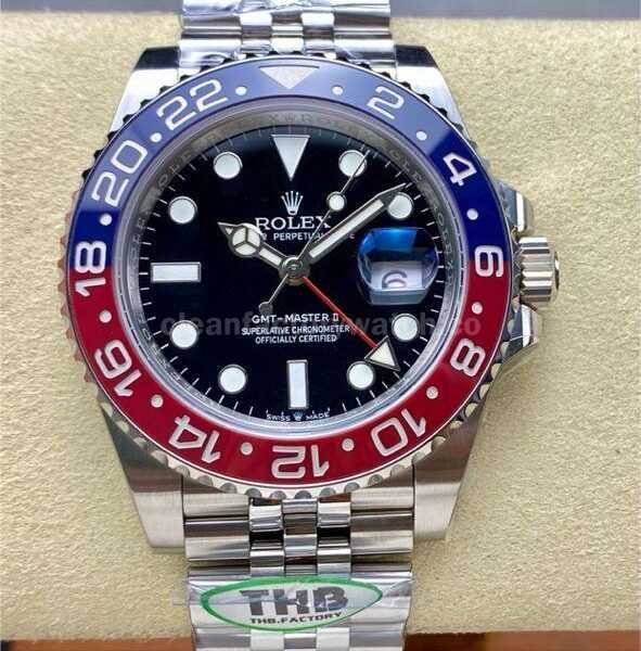 THB Factory Rolex Pepsi GMT-MASTER II 126710BLRO-0001 40mm Full 904L Black Dial