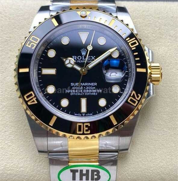 THB Factory Rolex Submariner Date 126613LN 41mm Half Yellow Gold Black Dial