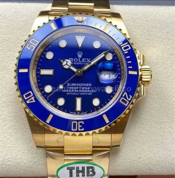 THB Factory Rolex Submariner Date 126618LB-0002 41mm Full Yellow Gold Blue Dial
