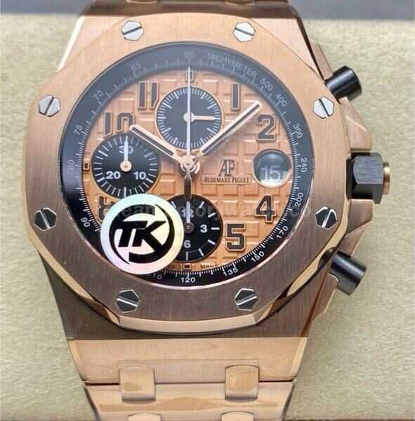 TK Factory Audemars Piguet Royal Oak Offshore Chronograph 26470OR.OO.1000OR.01 44mm Full Rose Gold Arabic Numerals Gold Dial