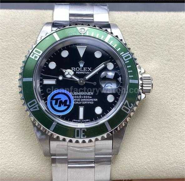 TM Factory Kermit Rolex Submariner Date 16610LV 40mm Full 904L Black Dial No Engraving (11)