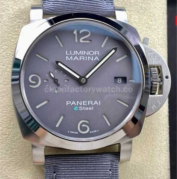 TTF Factory Panerai Luminor Marina PAM1358 Steel Textile Strap Arabic Numerals Grey Dial
