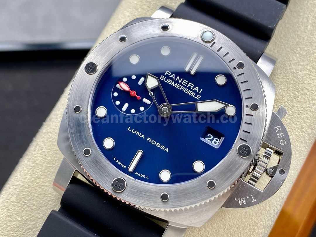 TTF Factory Panerai Submersible PAM1391 Steel Rubber Strap Blue Dial (3)