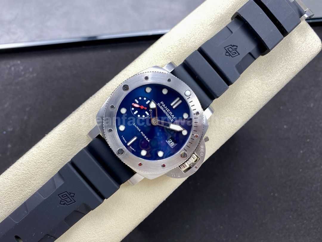 TTF Factory Panerai Submersible PAM1391 Steel Rubber Strap Blue Dial (7)