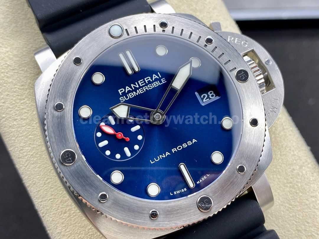 TTF Factory Panerai Submersible PAM1391 Steel Rubber Strap Blue Dial (8)