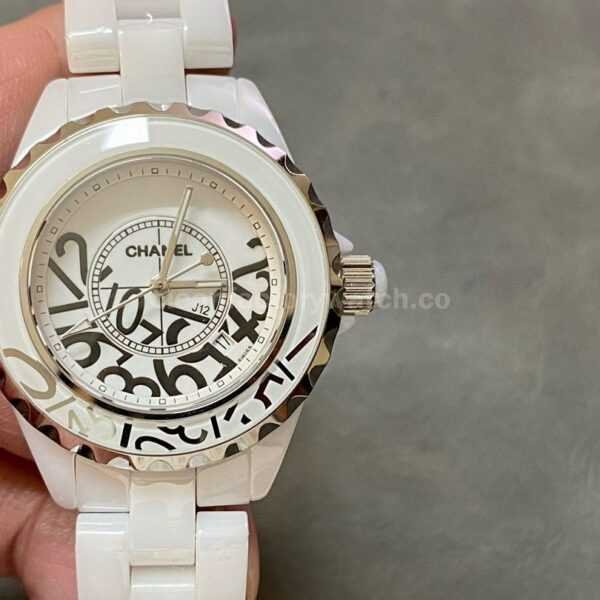 TW Factory Chanel Quartz J12 H5239 Limited 33mm Full White Ceramic Arabic Numerals White Dial