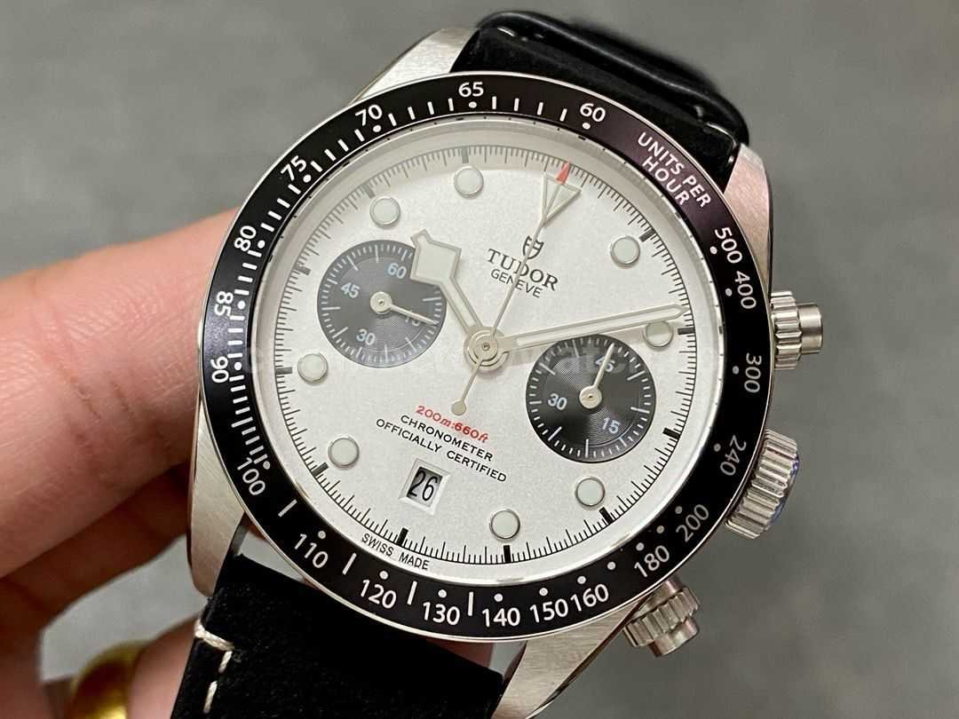 TW Factory Tudor Black Bay Chrono M79360N 0006 41mm Steel Leather Strap White Dial (2)