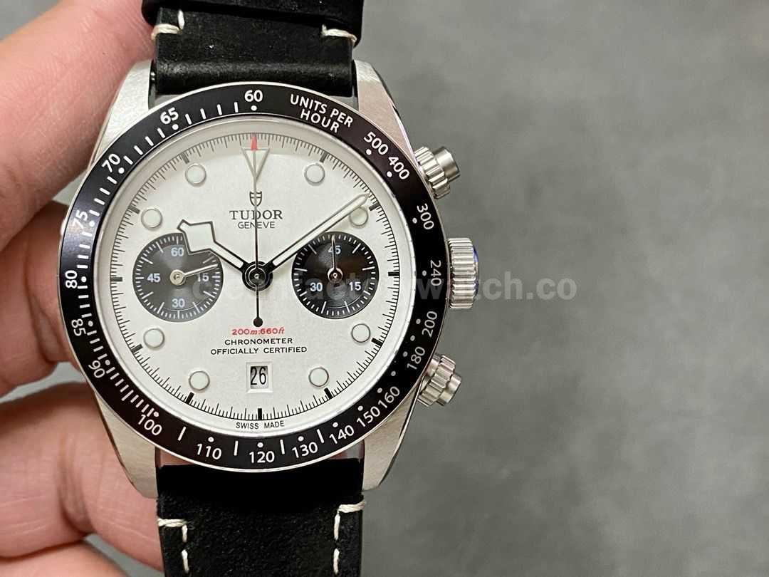 TW Factory Tudor Black Bay Chrono M79360N 0006 41mm Steel Leather Strap White Dial (3)