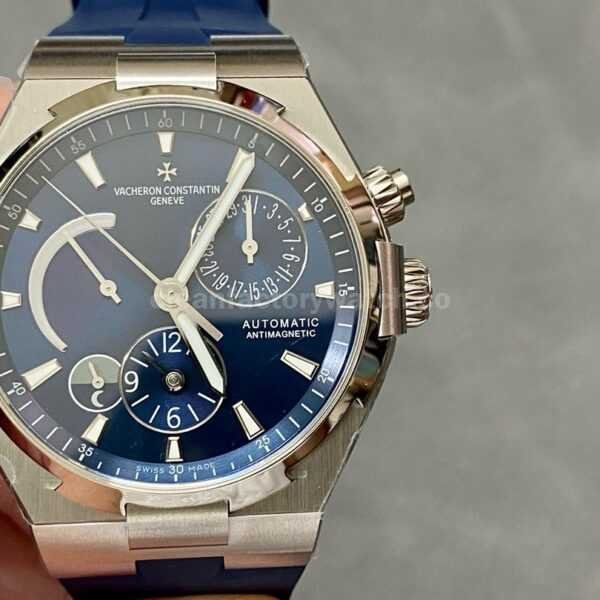 TWA Factory Vacheron Constantin Overseas Dual Time 47450/000A-9039 42mm Steel Rubber Strap Blue Dial