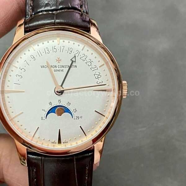 TWS Factory Vacheron Constantin Retrograde Calendar 4010U/000R-B329 42.5mm Rose Gold Leather Strap White Dial