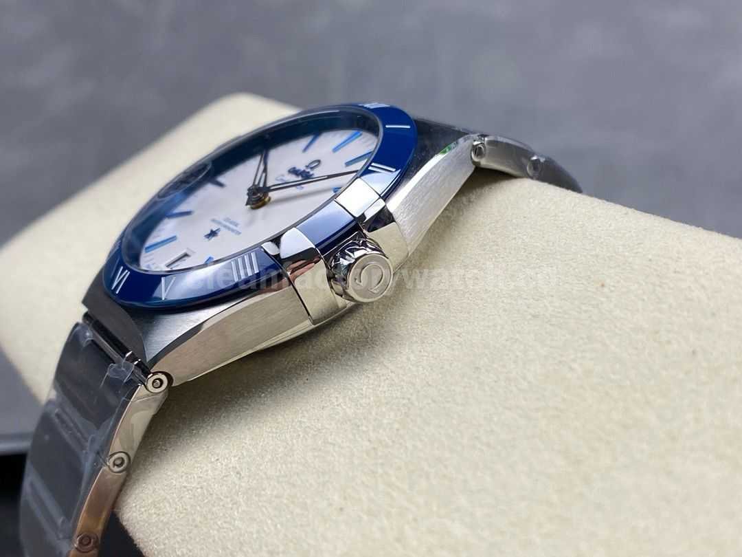 V+ Factory Omega Constellation 131.30.41.21.04.001 41mm Blue Ceramic Bezel Full Steel White Dial (5)