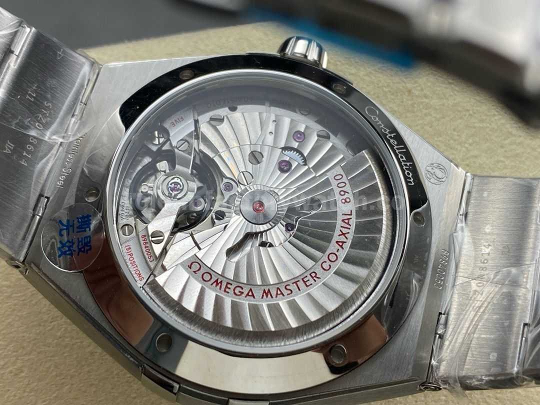 V+ Factory Omega Constellation 131.30.41.21.04.001 41mm Blue Ceramic Bezel Full Steel White Dial (9)