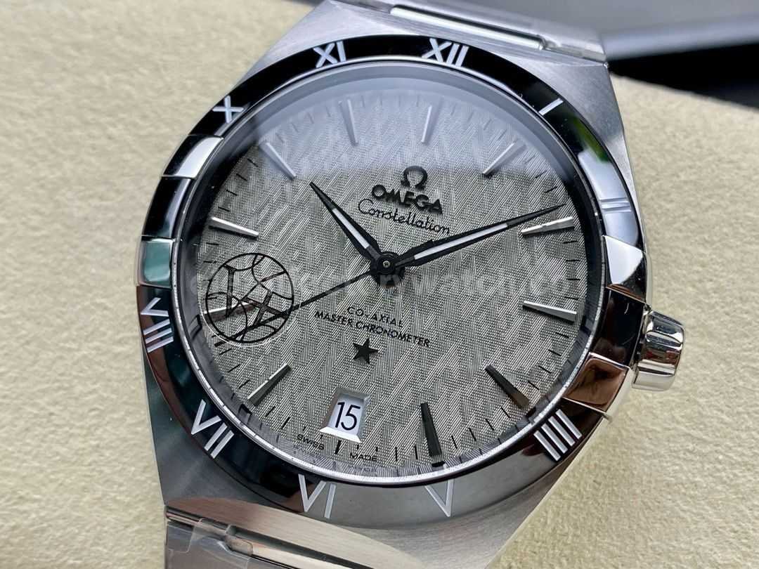 V+ Factory Omega Constellation 131.30.41.21.99.001 41mm Black Ceramic Bezel Full Steel Grey Dial (1)