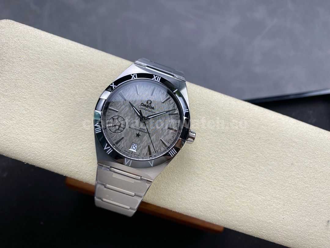 V+ Factory Omega Constellation 131.30.41.21.99.001 41mm Black Ceramic Bezel Full Steel Grey Dial (4)