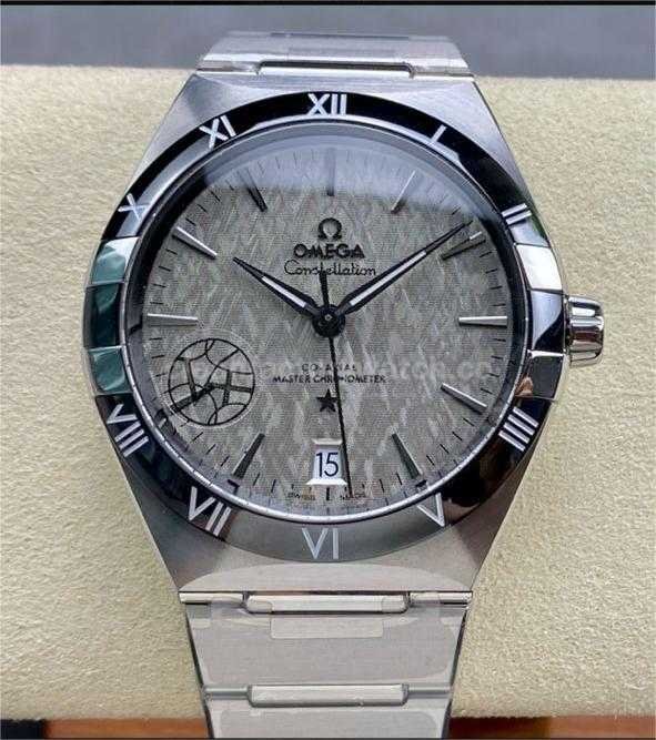 V+ Factory Omega Constellation 131.30.41.21.99.001 41mm Black Ceramic Bezel Full Steel Grey Dial (5)