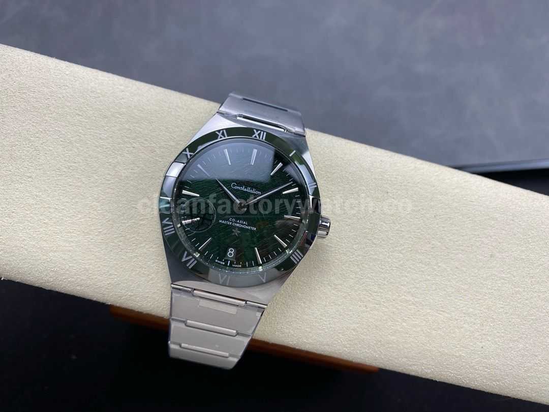 V+ Factory Omega Constellation 131.30.41.21.99.002 41mm Green Ceramic Bezel Full Steel Meteorites Gr (3)